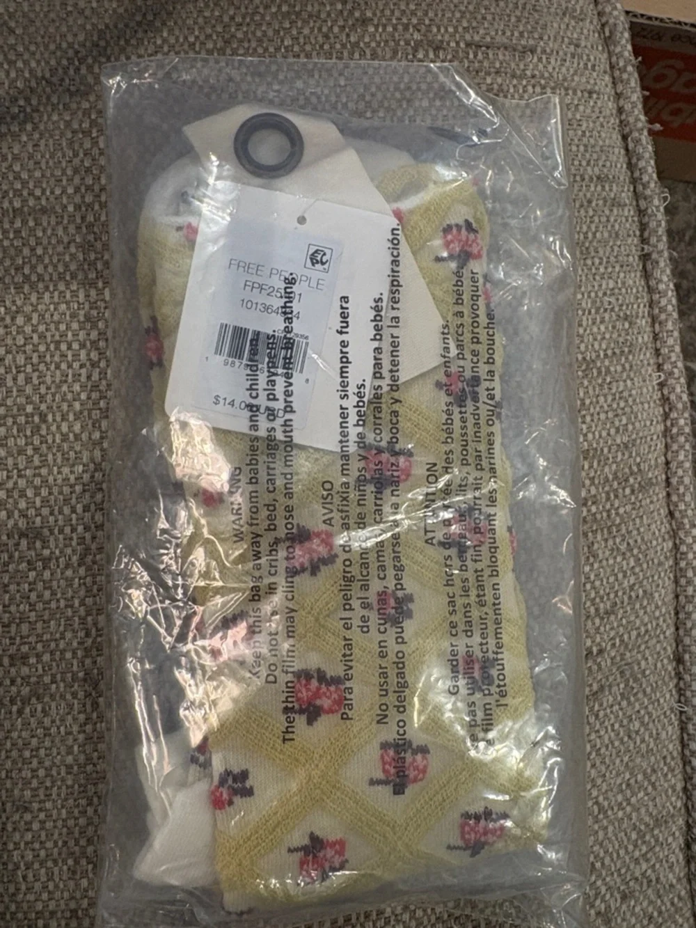 Free People Yellow Floral Diamond Socks